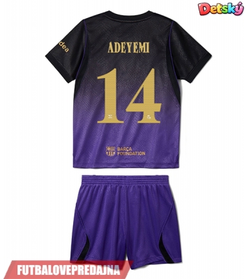Lacne Dětský Futbalové dres Barcelona Karim Adeyemi #14 2026-27 Krátky Rukáv - Preč (+ trenírky)